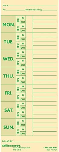 Office Depot Time Cards with Deductions - Image 2